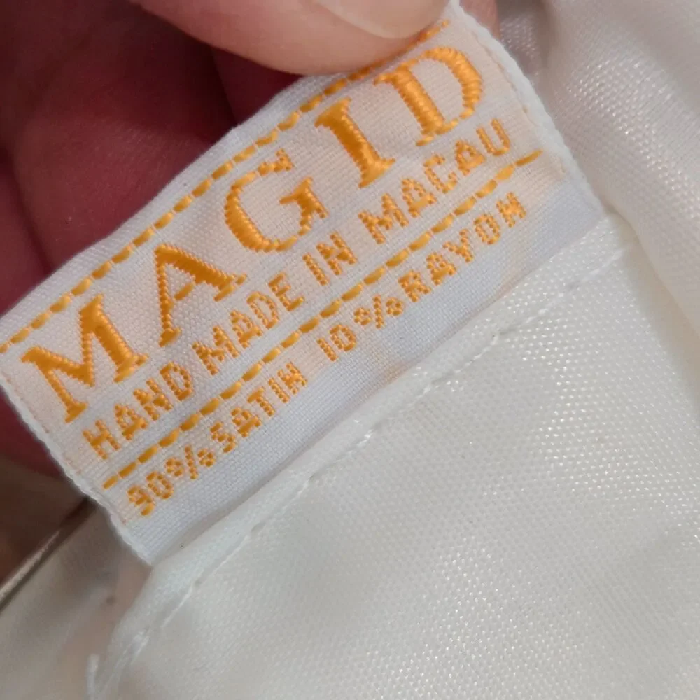 Vintage MAGID Beaded Evening Purse Clutch Silver Kiss Lock Chain Handmade Macau - Picture 5 of 9